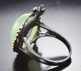 Серебряное кольцо с пренитом 18,84 карата