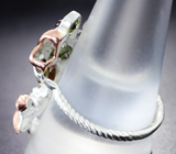 Серебряное кольцо с разноцветными турмалинами, диопсидом и родолитом Серебро 925