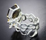 Серебряное кольцо с лемотрином, перидотами и диопсидами Серебро 925