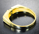 Золотое кольцо с редким уральским александритом цвета морской волны 0,26 карата и бриллиантами! Высокие характеристики Золото