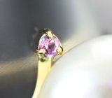 Золотое кольцо с морской жемчужиной барокко 16,43 карата и розовыми сапфирами