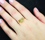 Золотое кольцо с полихромным турмалином 3,97 карата