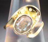 Золотое кольцо с уральским александритом 3,25 карата и бриллиантами
