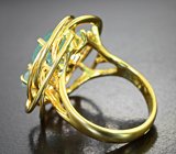 Эксклюзив! Золотое кольцо с параиба турмалинами 4,06 карата и бриллиантами