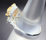 Серебряное кольцо с кристаллическим эфиопским опалом и танзанитами Серебро 925