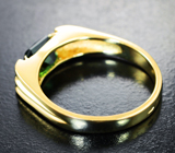 Золотое кольцо с насыщенным изумрудно-зеленым турмалином 1,36 карата Золото
