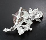 Серебряная брошь с резным аметрином и аметистом Серебро 925