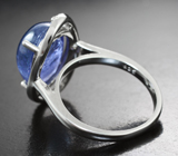 Серебряное кольцо с крупным танзанитом