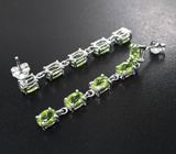 Элегантные серебряные серьги с перидотами Серебро 925