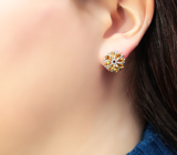 Замечательные серебряные серьги с цитринами Серебро 925