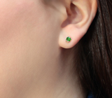 Симпатичные серебряные пусеты с диопсидами Серебро 925