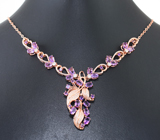 Изысканное серебряное колье с аметистами Серебро 925