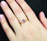 Золотое кольцо с фиолетовым сапфиром без облагораживания 0,72 карата