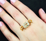 Золотое кольцо с чистейшим диаспором редкой огранки 5,37 карата и бриллиантами