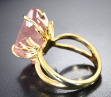 Золотое кольцо с крупным насыщенным турмалином 13,9 карата и бриллиантами