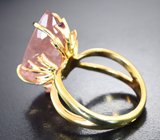 Золотое кольцо с крупным насыщенным турмалином 13,9 карата и бриллиантами Золото