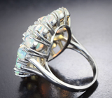 Роскошное крупное серебряное кольцо с кристаллическими эфиопскими опалами Серебро 925