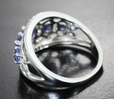 Ажурный серебряное кольцо с танзанитами Серебро 925