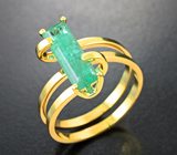 Золотое кольцо с ярким уральским изумрудом 1,63 карата Золото