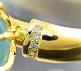 Золотое кольцо с ярким параиба турмалином 3,23 карата и бриллиантами Золото