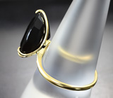 Золотое кольцо с крупным ограненным шерлом 9,24 карата и черной шпинелью Золото