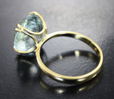 Золотое кольцо с крупным ярким аквамарином 7,34 карата