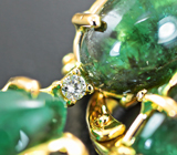 Золотые серьги с насыщенными уральскими изумрудами 8,71 карата и бриллиантами