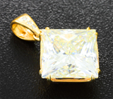 Кулон с муассанитом высокой чистоты 9,64 карата и бриллиантами Золото
