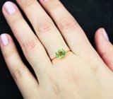 Золотое кольцо с зеленым апатитом 1,64 карата