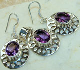 Комплект с аметистами Серебро 925