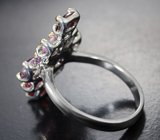 Серебряное кольцо с разноцветными шпинелями 4,17 карата Серебро 925