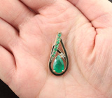 Крупный золотой кулон с насыщенными уральскими изумрудами 2,26 карата и бриллиантами Золото