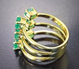 Золотое кольцо с чистейшими «неоновыми» уральскими изумрудами 2,06 карата Золото