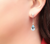 Элегантные серебряные серьги с топазами и ограненными эфиопскими опалами Серебро 925