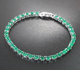 Замечательный серебряный браслет с хризопразом Серебро 925