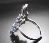 Великолепное серебряное кольцо с танзанитами Серебро 925