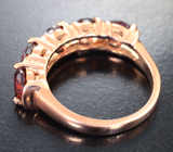 Стильное серебряное кольцо с альмандинами гранатами