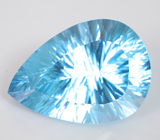 Кольцо с чистейшим крупным голубым топазом лазерной огранки 31,49 карата Серебро 925