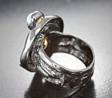 Серебряное кольцо с кристаллическими эфиопскими опалами 1,37 карата и желтым турмалином Серебро 925