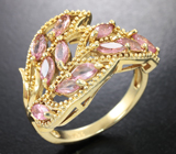 Великолепное серебряное кольцо с розовыми турмалинами