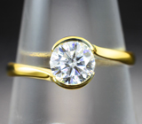 Золотое кольцо с муассанитом топовой огранки 0,76 карата Золото