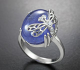 Роскошное серебряное кольцо с крупным танзанитом Серебро 925