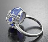 Роскошное серебряное кольцо с крупным танзанитом Серебро 925