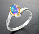 Серебряное кольцо с  кристаллическим эфиопским опалом