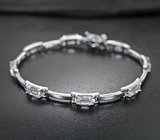 Стильный серебряный браслет с бесцветными топазами