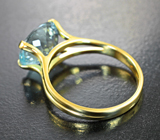 Золотое кольцо с аквамарином высокой чистоты 3,1 карата Золото