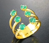 Золотое кольцо с уральскими изумрудами высоких характеристик 1,25 карата