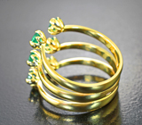 Золотое кольцо с уральскими изумрудами высоких характеристик 1,25 карата