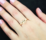 Золотое кольцо с персиковым морганитом высокой чистоты 2,89 карата и бриллиантами Золото