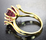 Золотое кольцо с полихромным турмалином 4,96 карата и бриллиантами Золото